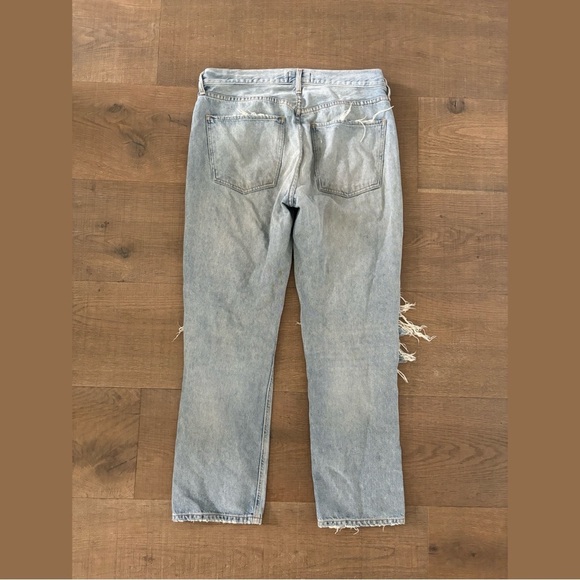 agolde feel good ripped distressed straight leg jeans - Picture 2 of 7